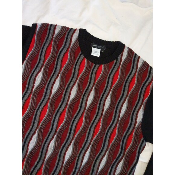 Vintage L.Tavernari Sweater coogi tundra Style Red Italy Christmas Cosby Large L - Picture 1 of 6